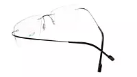 Soigné Unisex Rectangular Rimless Flexible Medium Spectacle Frame.Black