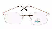 Soigné Unisex Rectangular Rimless Flexible Medium Spectacle Frame.Gold