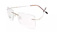 Soigné Unisex Rectangular Rimless Flexible Medium Spectacle Frame.Gold