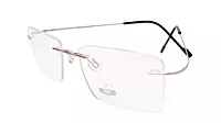 Soigné Unisex Rectangular Rimless Flexible Medium Spectacle Frame.Silver