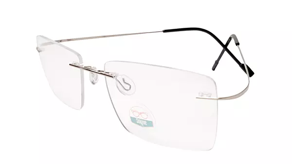 Soigné Unisex Rectangular Rimless Flexible Medium Spectacle Frame.Silver