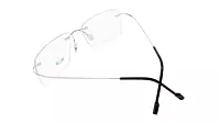 Soigné Unisex Rectangular Rimless Flexible Medium Spectacle Frame.Silver