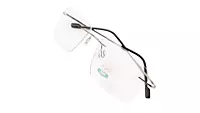 Soigné Unisex Rectangular Rimless Flexible Medium Spectacle Frame.Silver