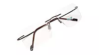 Soigné Unisex Rectangular Rimless Flexible Medium Spectacle Frame.Brown