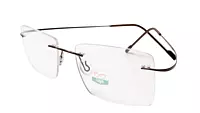 Soigné Unisex Rectangular Rimless Flexible Medium Spectacle Frame.Brown