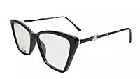 Soigné Female Large Cat Eye Spectacle Frame.Glossy Black Color
