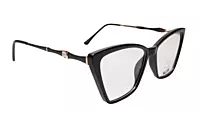 Soigné Female Large Cat Eye Spectacle Frame.Glossy Black Color