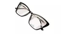 Soigné Female Large Cat Eye Spectacle Frame.Glossy Black Color
