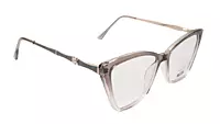 Soigné Female Large Cat Eye Spectacle Frame.Clear Gray