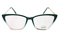 Soigné Female Large Cat Eye Spectacle Frame.Clear Green