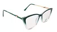 Soigné Female Large Cat Eye Spectacle Frame.Clear Green