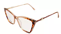 Soigné Female Large Cat Eye Spectacle Frame.Leopard Print