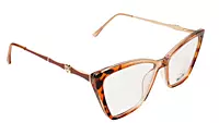 Soigné Female Large Cat Eye Spectacle Frame.Leopard Print