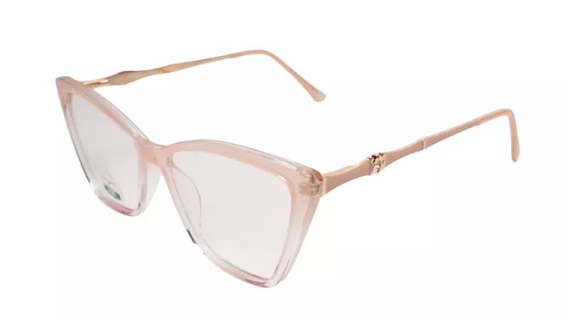 Soigné Female Large Cat Eye Spectacle Frame.Clear Pink