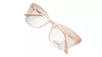 Soigné Female Large Cat Eye Spectacle Frame.Clear Pink