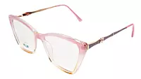 Soigné Female Large Cat Eye Spectacle Frame.Clear Pink Color