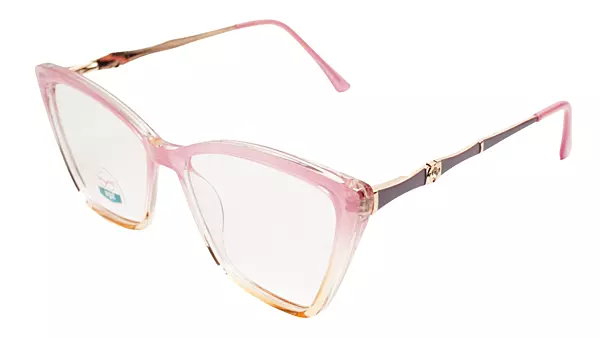 Soigné Female Large Cat Eye Spectacle Frame.Clear Pink Color