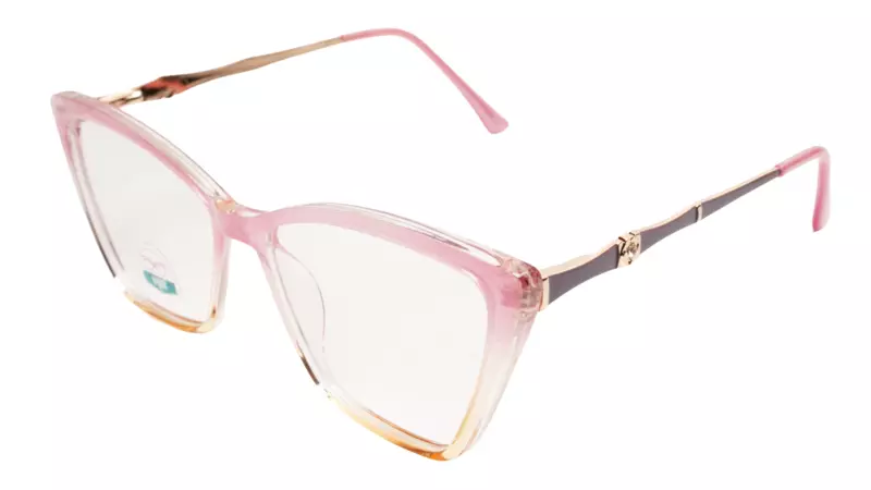 Soigné Female Large Cat Eye Spectacle Frame.Clear Pink Color