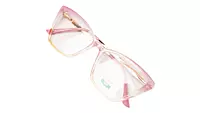 Soigné Female Large Cat Eye Spectacle Frame.Clear Pink Color