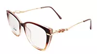Soigné Female Large Cat Eye Spectacle Frame.Brown&Clear