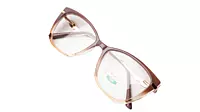 Soigné Female Large Cat Eye Spectacle Frame.Brown&Clear