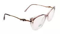 Soigné Female Large Cat Eye Spectacle Frame.Light Brown&Clear