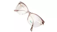 Soigné Female Large Cat Eye Spectacle Frame.Light Brown&Clear