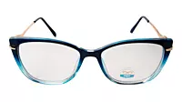 Soigné Female Large Cat Eye Spectacle Frame.Green&Clear