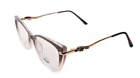 Soigné Female Large Cat Eye Spectacle Frame.Brown&Clear