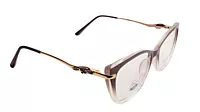 Soigné Female Large Cat Eye Spectacle Frame.Brown&Clear