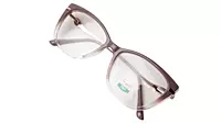 Soigné Female Large Cat Eye Spectacle Frame.Brown&Clear