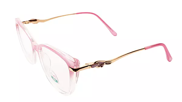 Soigné Female Large Cat Eye Spectacle Frame.Pink&Clear