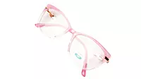 Soigné Female Large Cat Eye Spectacle Frame.Pink&Clear
