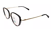 Soigné Female Large Cat Eye Spectacle Frame.Black&Golden