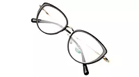 Soigné Female Large Cat Eye Spectacle Frame.Black&Golden