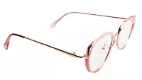Soigné Female Large Cat Eye Spectacle Frame.Clear Pink&Rose Gold Color