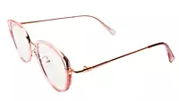 Soigné Female Large Cat Eye Spectacle Frame.Clear Pink&Rose Gold Color