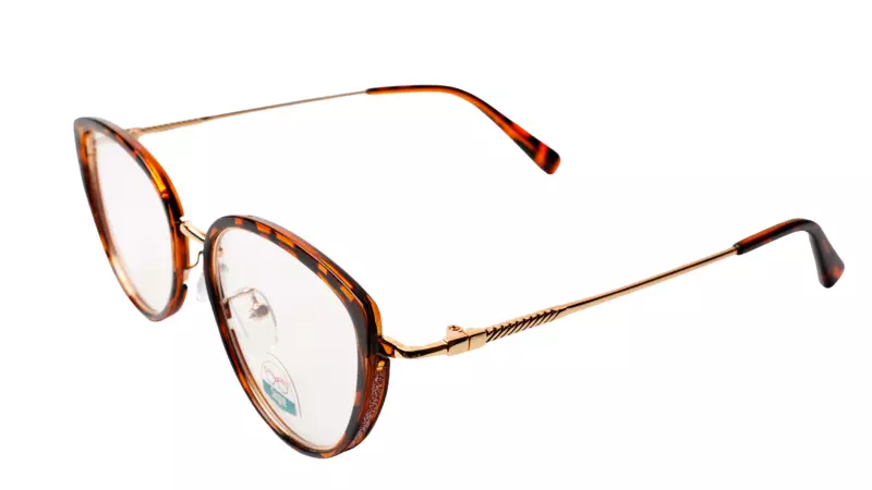 Soigné Female Large Cat Eye Spectacle Frame.Leopard Print Color