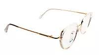 Soigné Female Large Cat Eye Spectacle Frame.Transparent&Gold Color
