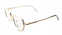 Soigné Female Large Cat Eye Spectacle Frame.Transparent&Gold Color