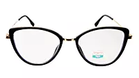 Soigné Female Large Cat Eye Spectacle Frame.Black&Gold