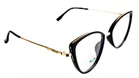 Soigné Female Large Cat Eye Spectacle Frame.Black&Gold