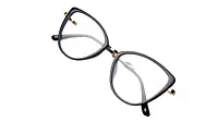Soigné Female Large Cat Eye Spectacle Frame.Black&Gold