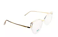 Soigné Female Large Cat Eye Spectacle Frame.Transparent&Gold