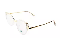 Soigné Female Large Cat Eye Spectacle Frame.Transparent&Gold