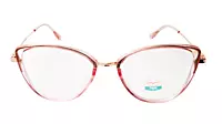 Soigné Female Large Cat Eye Spectacle Frame.Clear Pink&Rose Gold