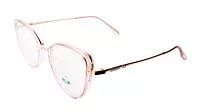 Soigné Female Large Cat Eye Spectacle Frame.Clear Pink&Rose Gold