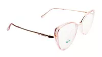 Soigné Female Large Cat Eye Spectacle Frame.Clear Pink&Rose Gold