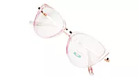 Soigné Female Large Cat Eye Spectacle Frame.Clear Pink&Rose Gold