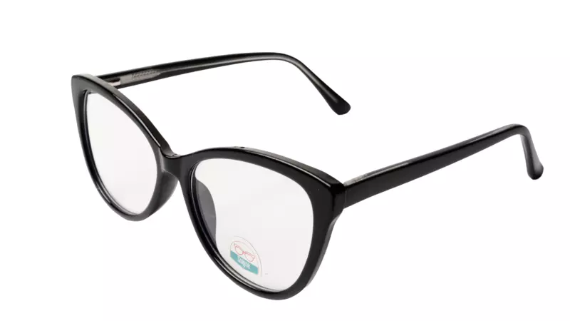 Soigné Female Medium Cat Eye Spectacle Frame.Glossy Black